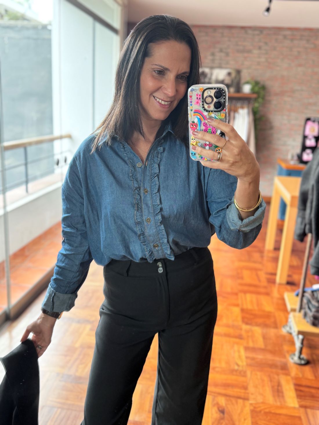 Blusa Almendra de chambray