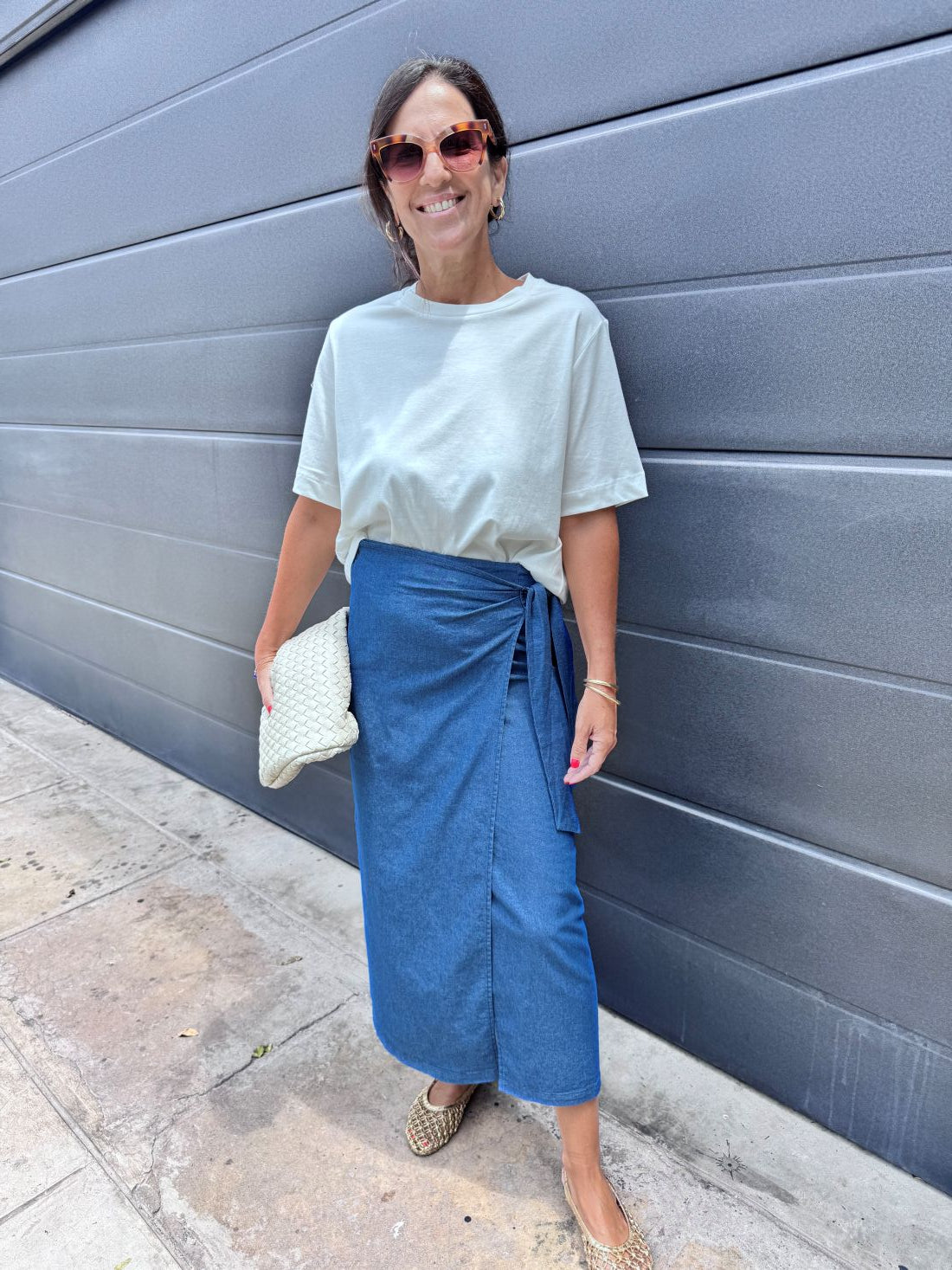 Falda Midi Bow