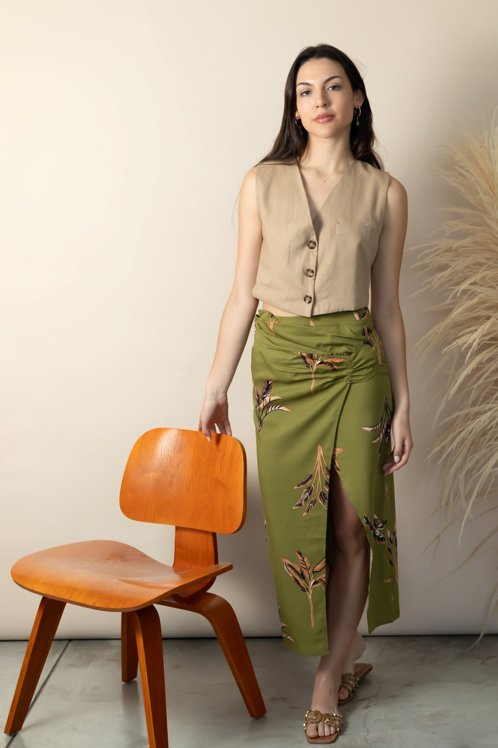 Falda Barcelona hojas