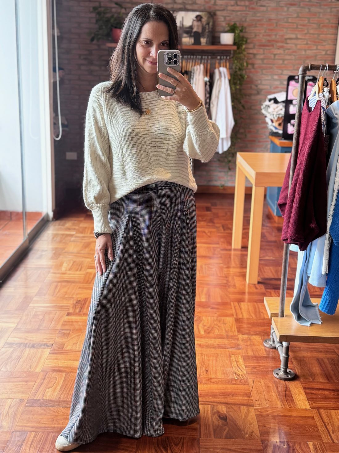 Pantalón Godets cuadros