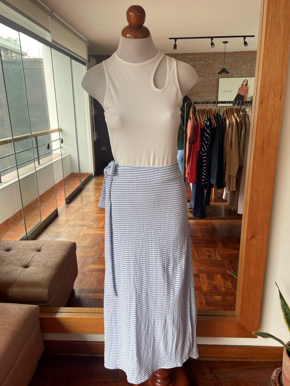 Falda Tirantes Vichy Negro